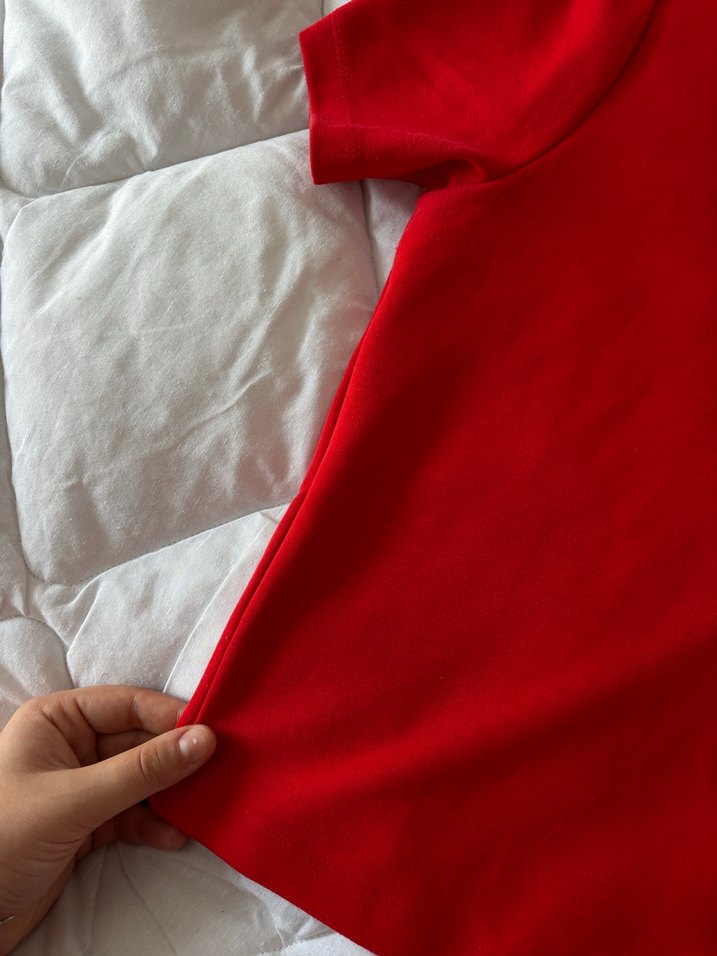 Kırmızı Kadın Kısa Kollu Tişört - Görsel 2