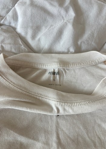 Kadın Beyaz Kısa Kollu  Tişört - Görsel 3