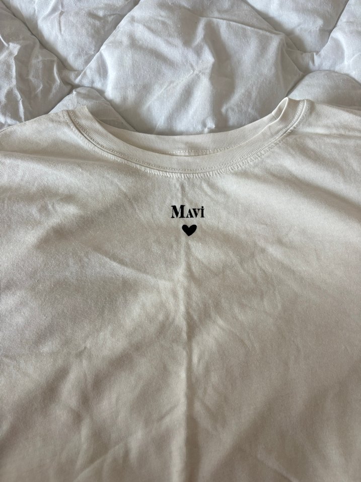 Kadın Beyaz Kısa Kollu  Tişört - Görsel 2