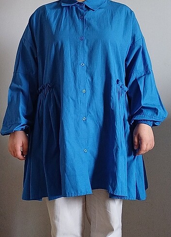 Saks mavisi L XL beden gömlek 