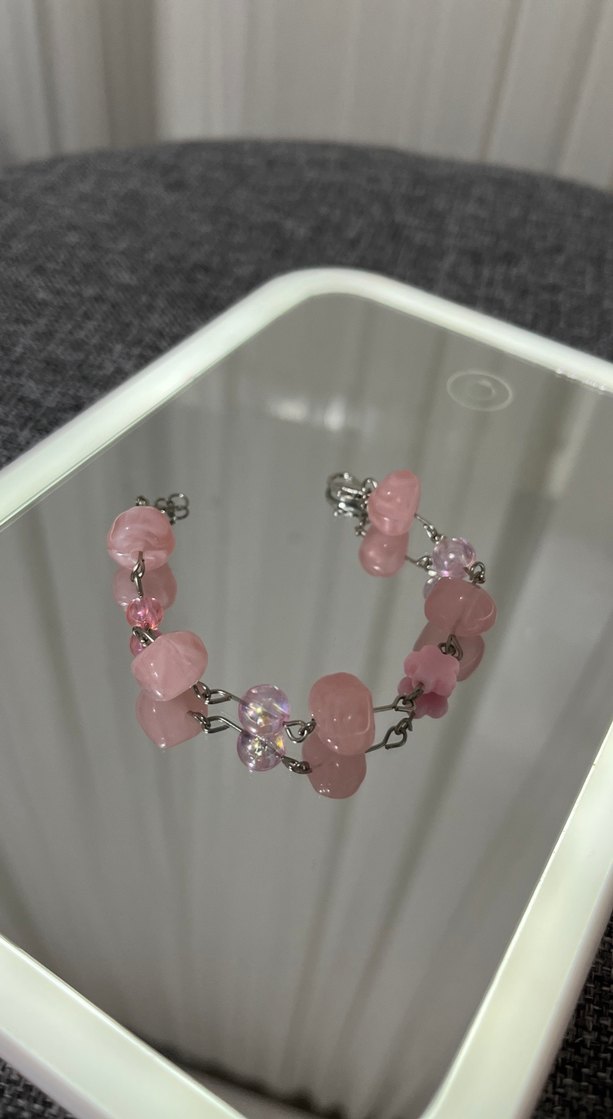 Pembe Boncuklu Bohem Bileklik - Görsel 2