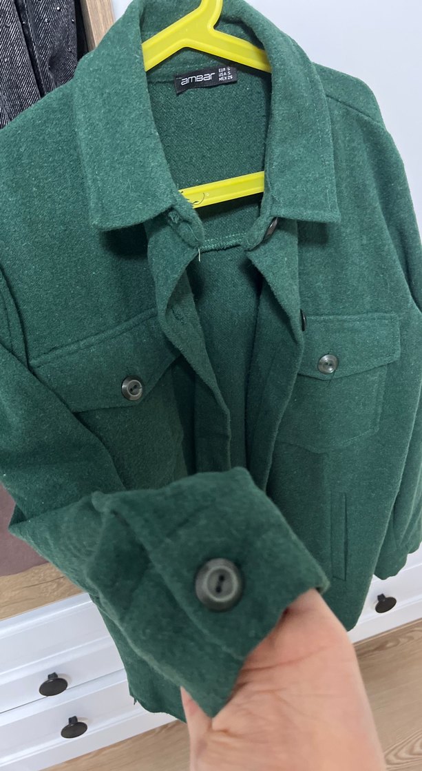 Düğmeli Yeşil Erkek Midi Kaban - Görsel 3