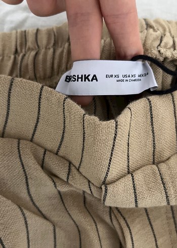 Bej Pilili Keten Kadın Pantolon - Görsel 2