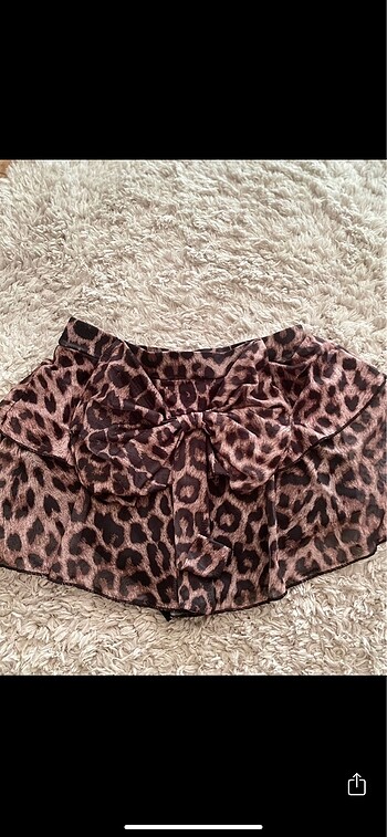 xs Beden Leopar şortlu mini etek