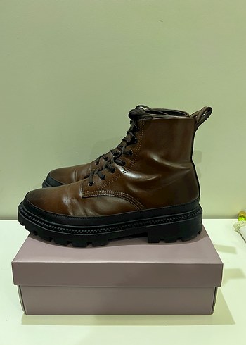 ZARA MARKALI %100 DERİ BAĞÇIKLI BOY - Görsel 4