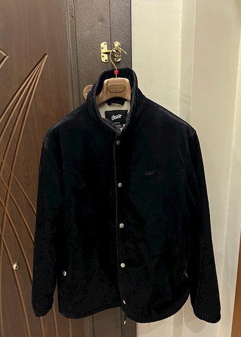 Pull&Bear Markalı Siyah Kadife İçin Yünlü  Erkek Ceket-Mont - Görsel 3