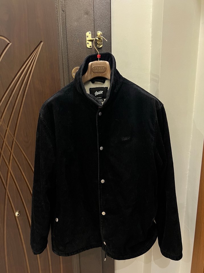 Pull&Bear Markalı Siyah Kadife İçin Yünlü  Erkek Ceket-Mont - Görsel 2