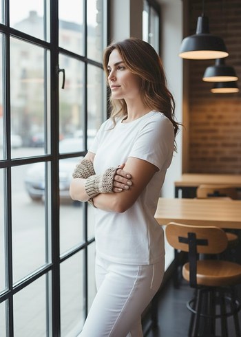 Bej Örgü Kadın Eldivenleri - Görsel 3