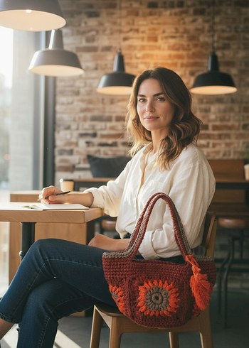 Bohem Örgü Kadın Çanta - Görsel 2