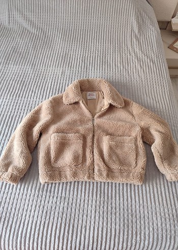 Pull and Bear Bej Peluş Kadın Ceket