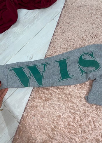 Gri Streetwear Bağcıklı Crop Sweatshirt - Görsel 4