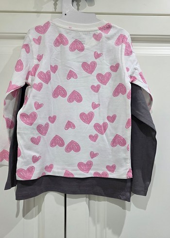 Kız Çocuk Gri Uzun Kollu Baskılı Tişört - Görsel 2