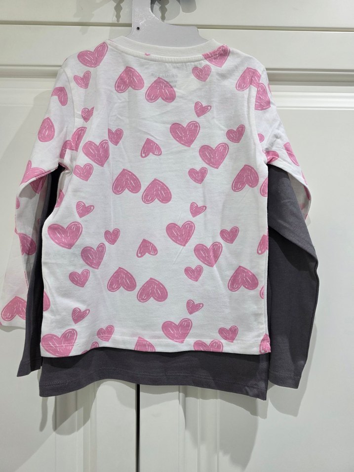 Kız Çocuk Gri Uzun Kollu Baskılı Tişört - Görsel 2