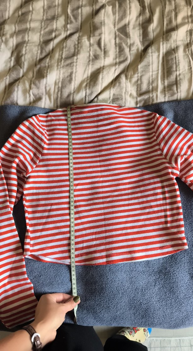Kırmızı Çizgili Uzun Kollu body - Görsel 3