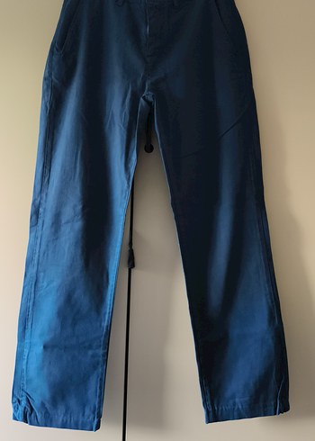 Düğmeli Lacivert Pamuklu Erkek Pantolon - Görsel 2