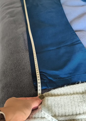 Düğmeli Lacivert Pamuklu Erkek Pantolon - Görsel 5