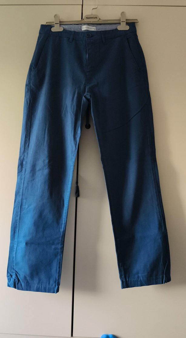 Düğmeli Lacivert Pamuklu Erkek Pantolon - Görsel 2