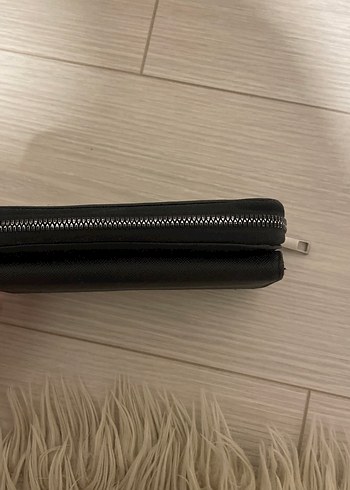 Stradivarius Siyah Deri Fermuarlı Kadın Cüzdanı
