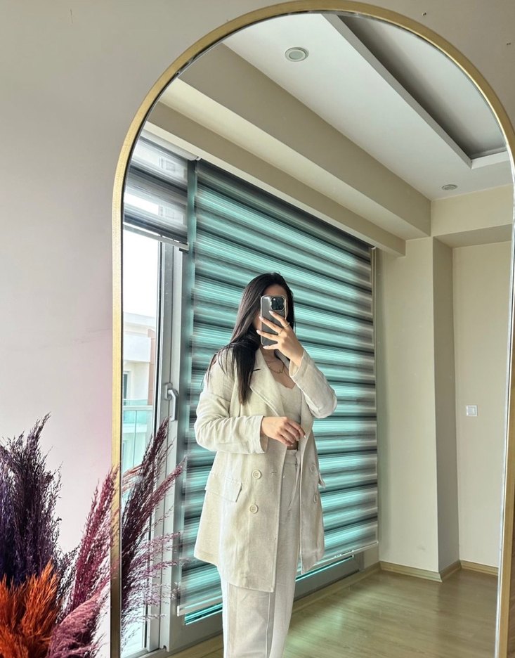 Keten S Beden Blazer Ceket - Görsel 2