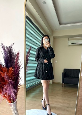 S beden çizgili elbise - Görsel 2