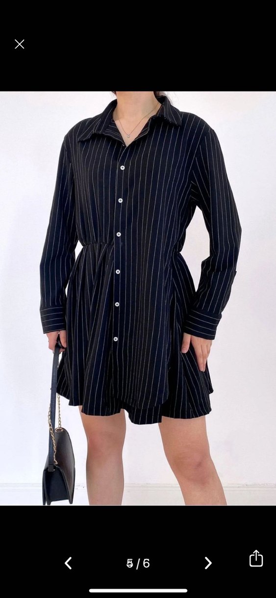 S beden çizgili elbise - Görsel 4