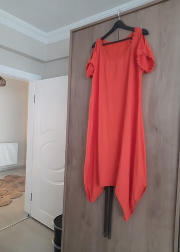 Zara Turuncu Salaş Elbise