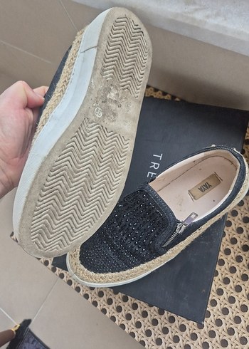 Gri Yılan Desenli Pul Detaylı Platform Espadril - Görsel 4
