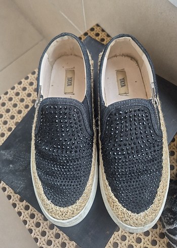 Gri Yılan Desenli Pul Detaylı Platform Espadril - Görsel 2