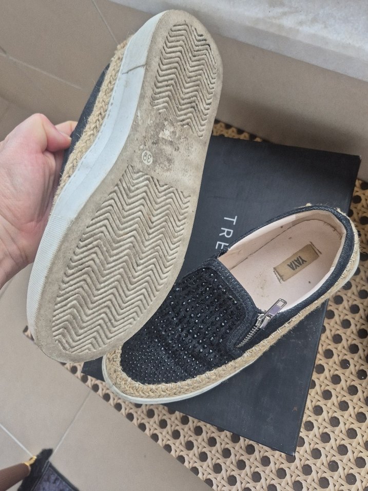 Gri Yılan Desenli Pul Detaylı Platform Espadril - Görsel 4