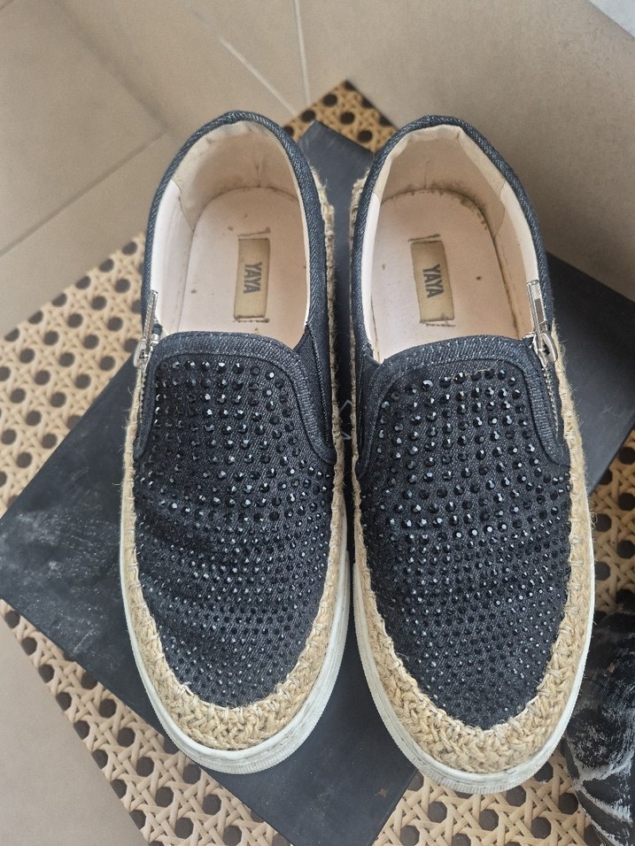 Gri Yılan Desenli Pul Detaylı Platform Espadril - Görsel 2