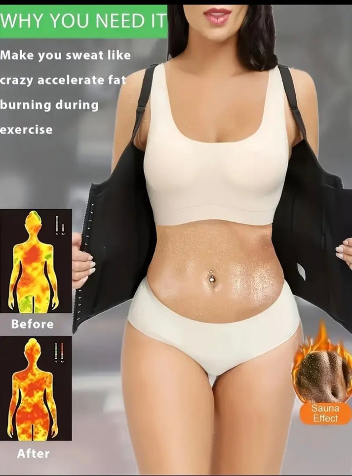 Siyah Baskılı Sauna Bel Korsesi - Görsel 2