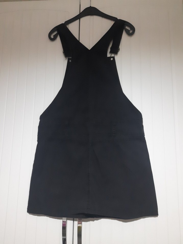 Süet Siyah Kısa Askılı Tulum - Görsel 4