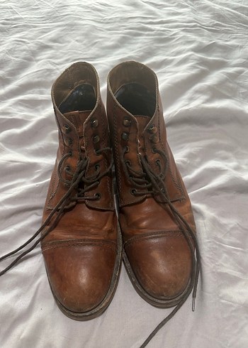 Tommy hilfiger Kahverengi Deri vintage görünümlü Erkek Botları - Görsel 6