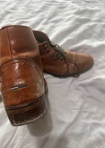 Tommy hilfiger Kahverengi Deri vintage görünümlü Erkek Botları - Görsel 2