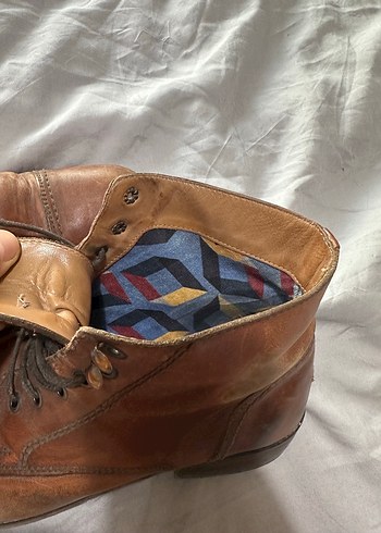 Tommy hilfiger Kahverengi Deri vintage görünümlü Erkek Botları - Görsel 3