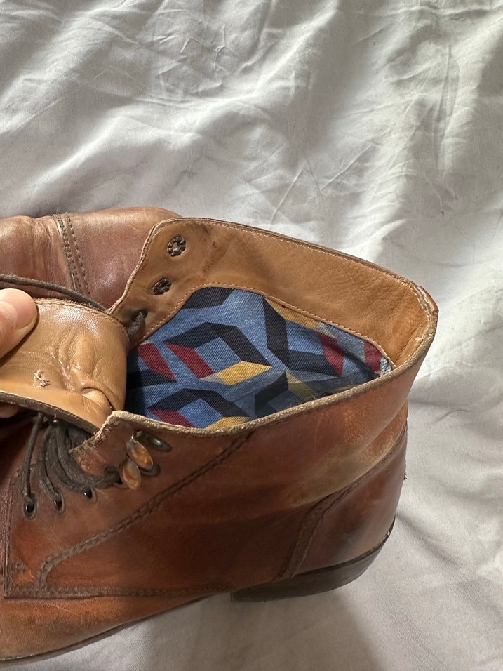 Tommy hilfiger Kahverengi Deri vintage görünümlü Erkek Botları - Görsel 3