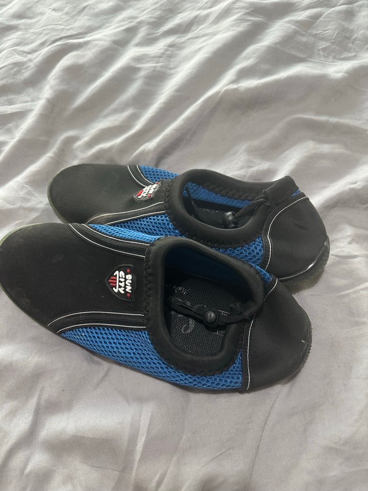 Mavi Desenli Erkek deniz Ayakkabısı Velcro - Görsel 3