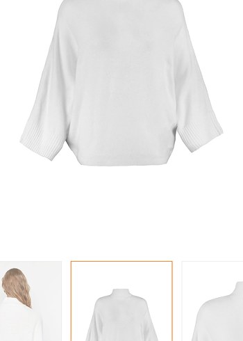 Bershka Kadın Beyaz Pamuklu Salaş Triko