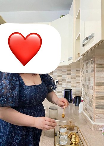Abiye Dantel Detaylı V Yaka Midi Mavi Elbise