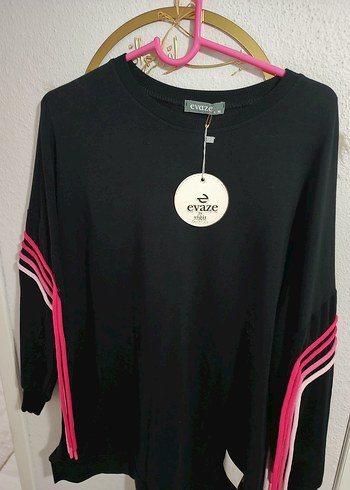 Siyah Püsküllü Uzun Kollu Mini Tunik - Görsel 3