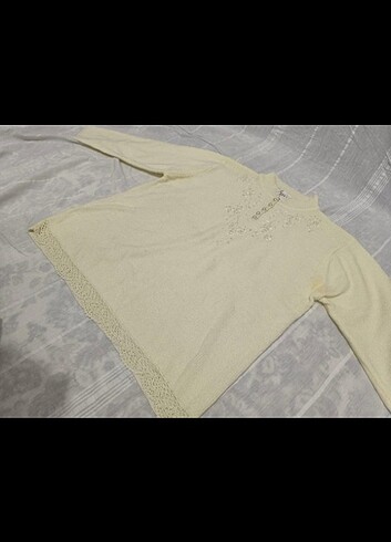 l Beden beyaz Renk Vintage Kazak