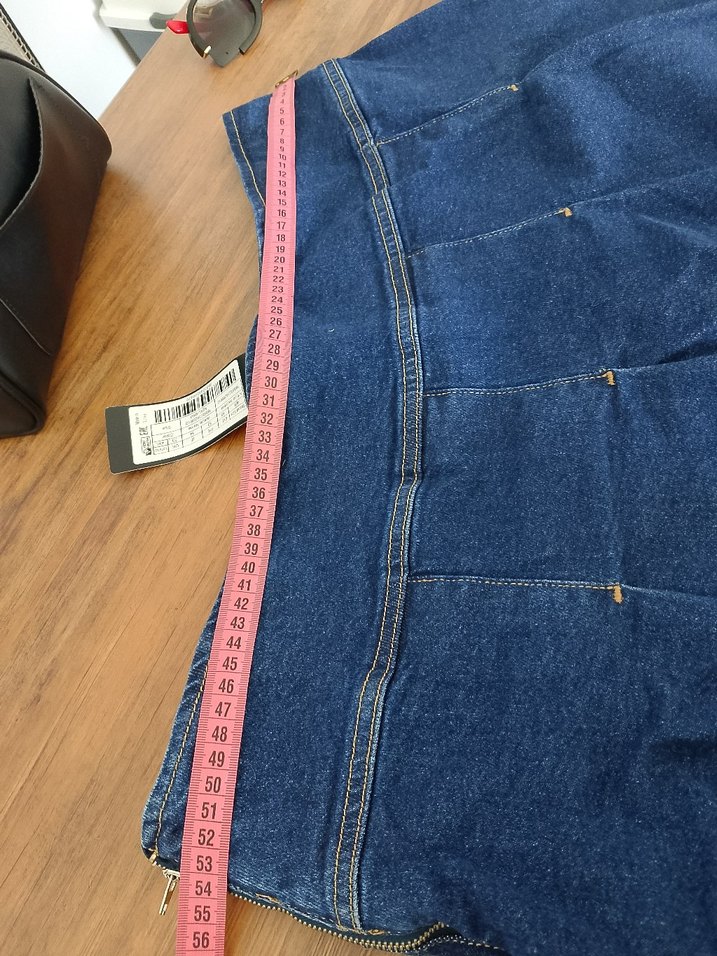 Mavi Pileli Denim Mini Etek - Görsel 4