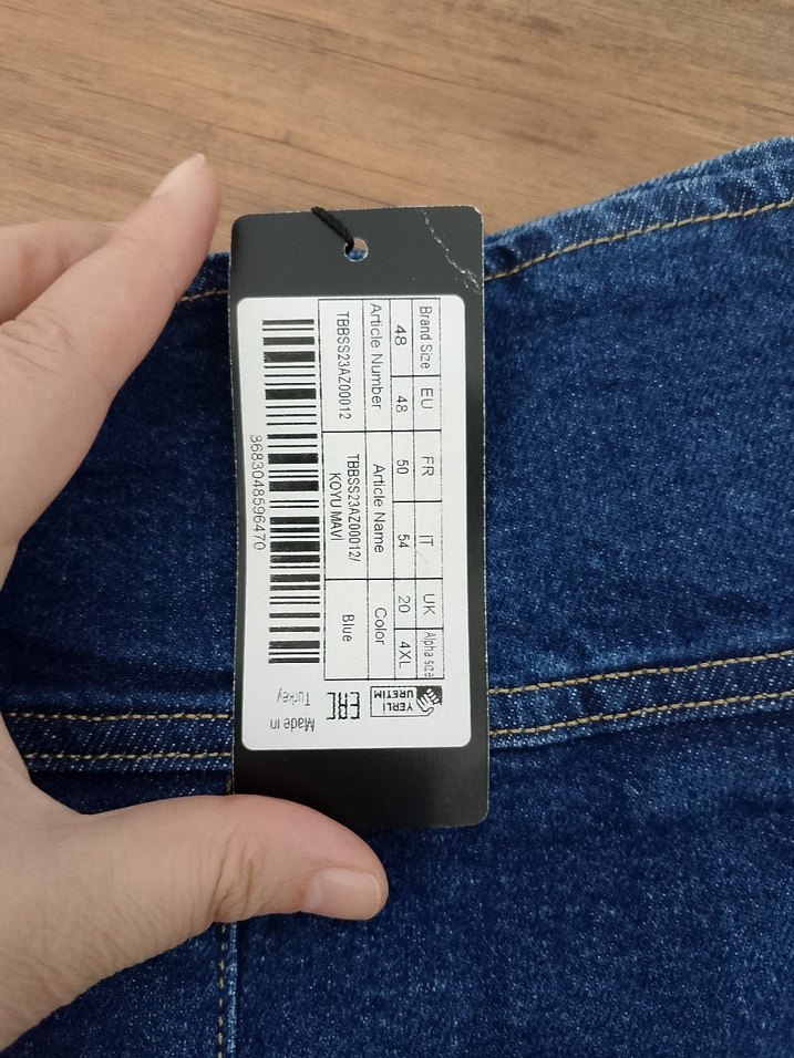 Mavi Pileli Denim Mini Etek - Görsel 2