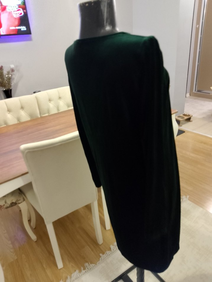 yeşil Uzun Kollu  Kadın Elbise - Görsel 2