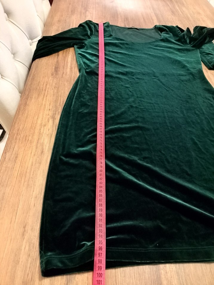 yeşil Uzun Kollu  Kadın Elbise - Görsel 4