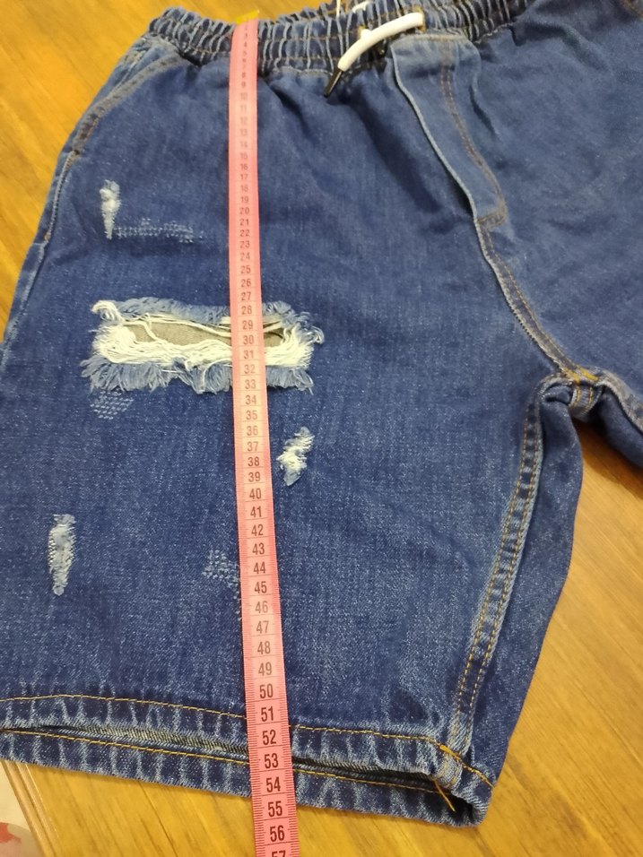 Erkek Çocuk Mavi Denim Rahat Kesim Şort - Görsel 5