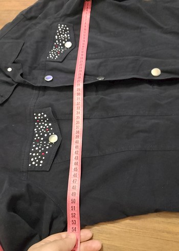 Nakışlı Düğmeli Kadın Kot Ceket - Görsel 8