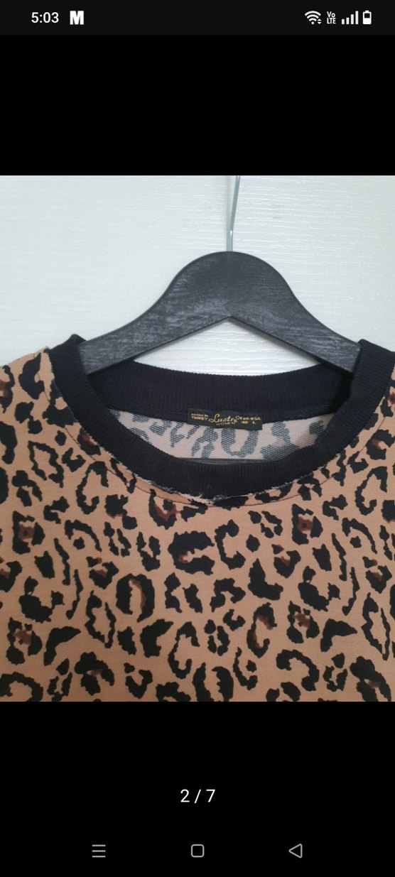 Leopar Desenli Kadın  Sweatshirt - Görsel 2