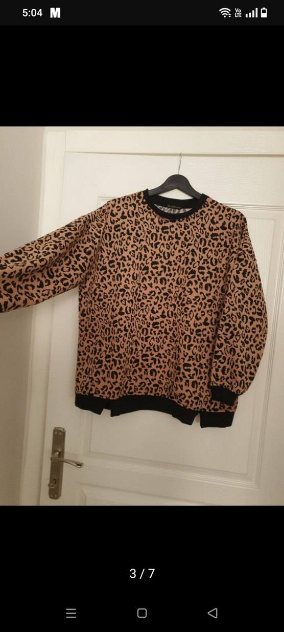 Leopar Desenli Kadın  Sweatshirt - Görsel 3