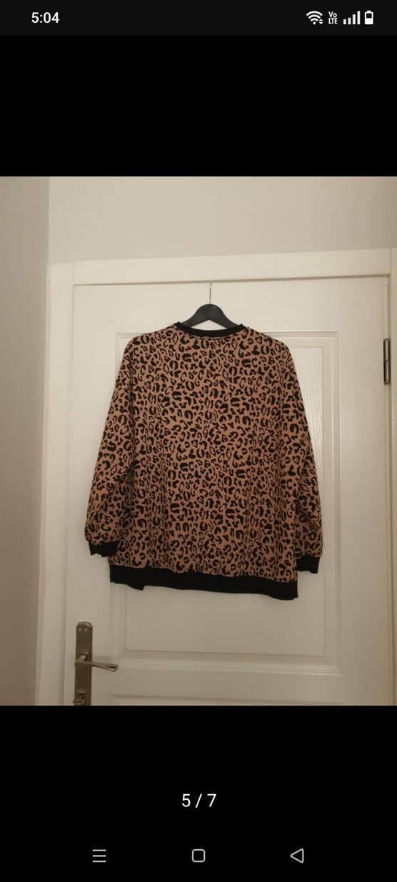 Leopar Desenli Kadın  Sweatshirt - Görsel 5